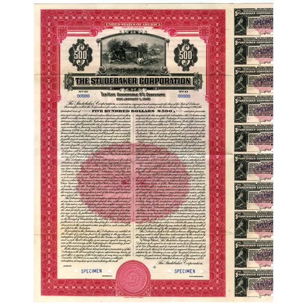 Studebaker Corp. 1935 Specimen Bond