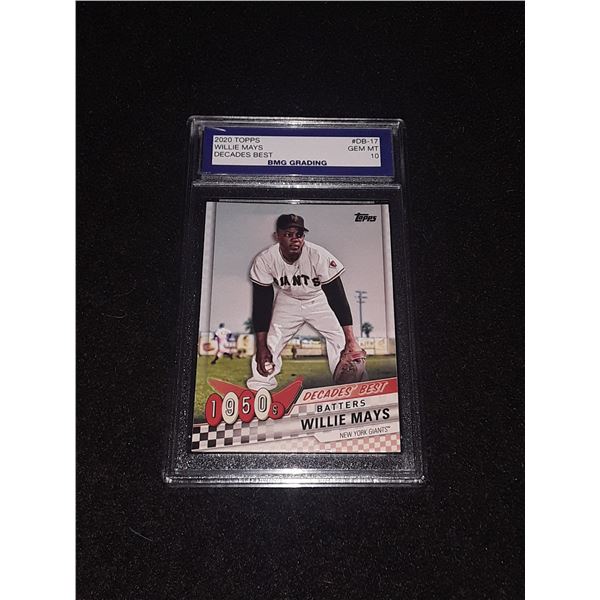 WILLIE MAYS, 2020 Topps, GEM MT 10, Decades Best