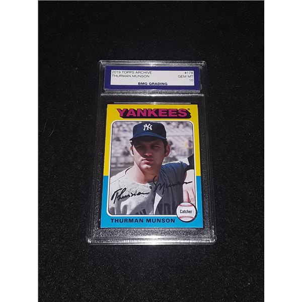 THURMAN MUNSON, 2019 Topps Archive, GEM MT 10