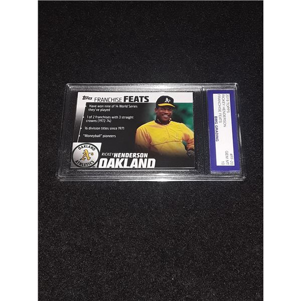 RICKEY HENDERSON, 2019 Topps, Franchise Feats, GEM MT 10