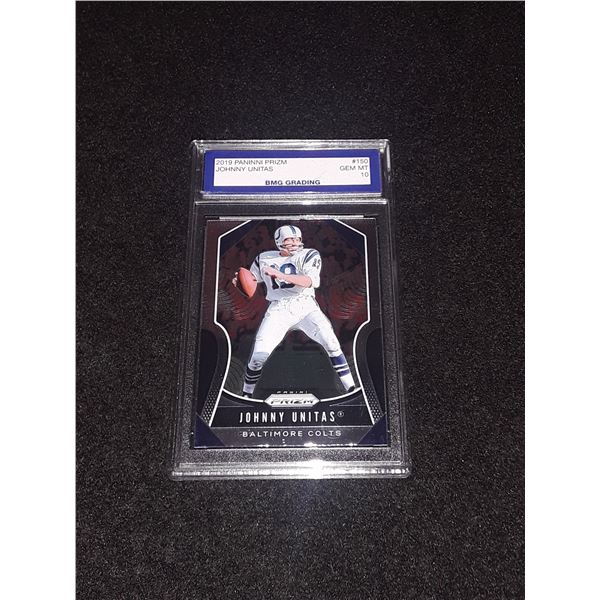 JOHNNY UNITAS, 2019 Panini PRIZM, GEM MT 10