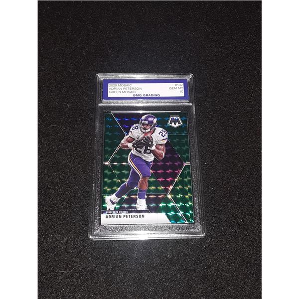 ADRIAN PETERSON, 2020 GREEN Mosaic, GEM MT 10