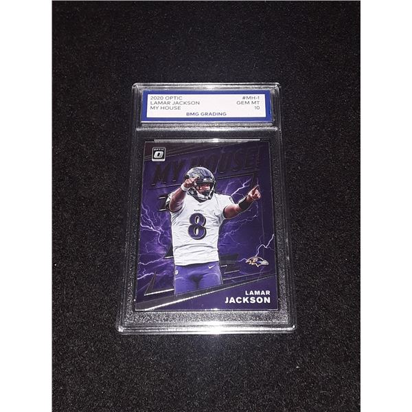 LAMAR JACKSON, 2020 Optic, My House, GEM MT 10