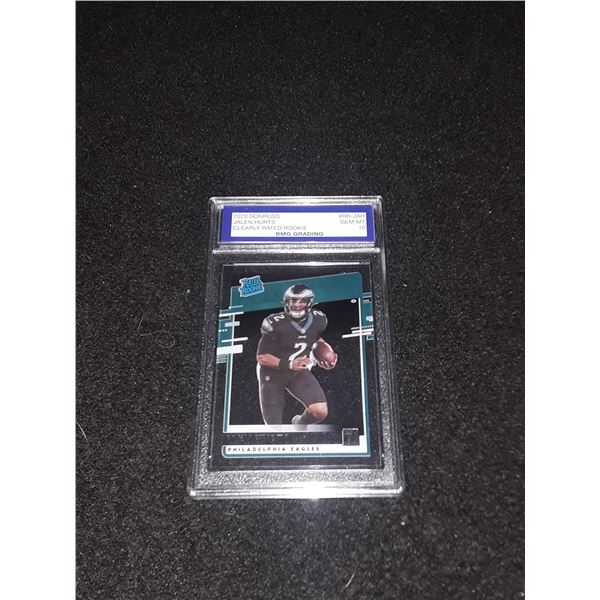 JALEN HURTS, 2020 Donruss, GEM MT 10, Clearly Rated ROOKIE