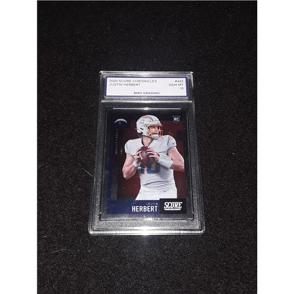 JUSITN HERBERT, 2020 Score Chronicles, GEM MT 10