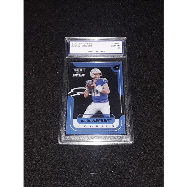 JUSTIN HERBERT, 2020 Playoff SSD, GEM MT 10