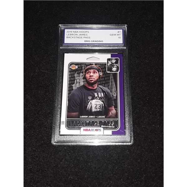 LEBRON JAMES, 2019 NBA Hoops, Backstage Pass, GEM MT 10