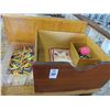 Image 2 : Oak Style Cabinet w/Crayons & Menus