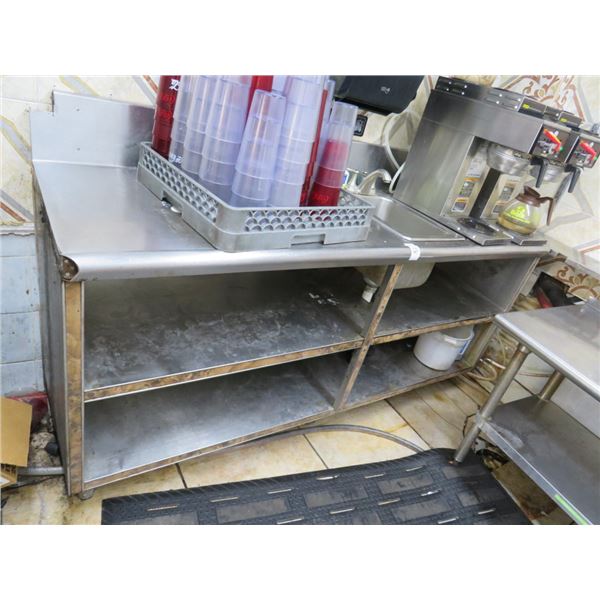 S/S 6' Table w/Sink & Dbl. Undershelf