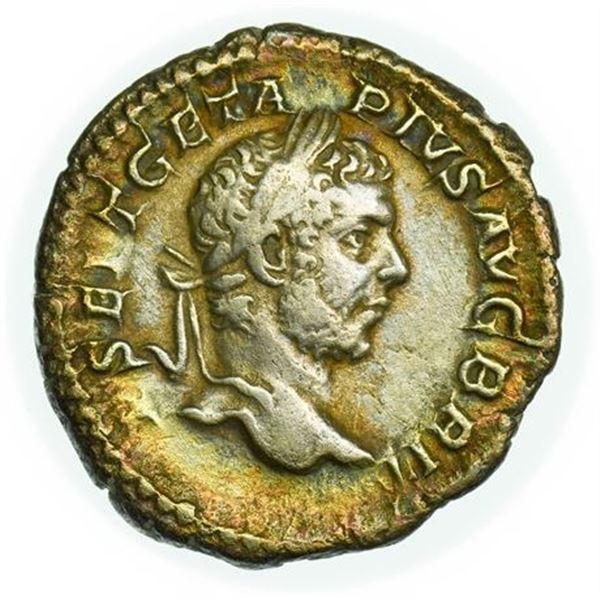 ROMAN EMPIRE. Geta 211 AD AR Denarius