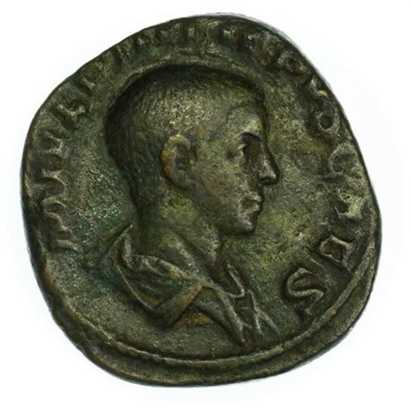 ROMAN EMPIRE. Phillip II as Caesar AD 244- 247 AE Sestertius