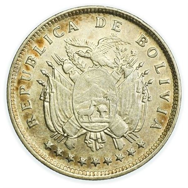 BOLIVIA. KM#176 1909-H 20 Centavos