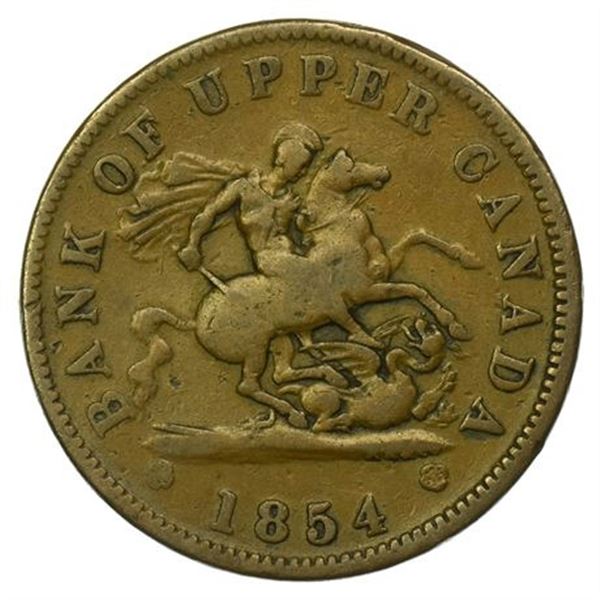 CANADA, Bank of Upper Canada. KM#TN3 1854 Penny
