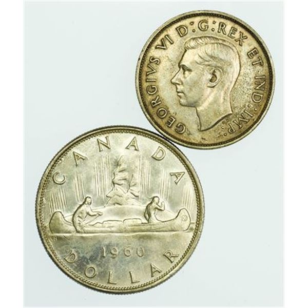 Group of 2 CANADA.1941 50 Cents and 1960 Dollar