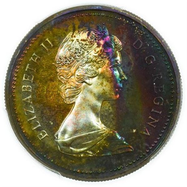 CANADA. 1973 Dollar PCGS SP-67 R.C.M.P. - Rainbow Toned