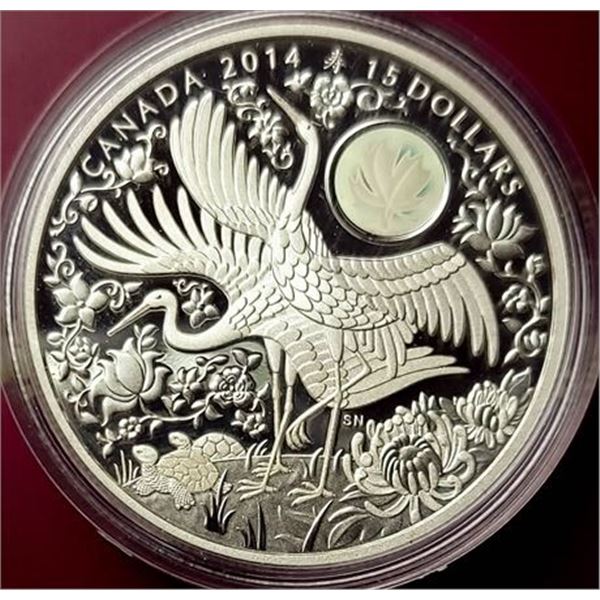 CANADA. 2014 $15 Fine Silver Coin - Maple of Longevity Royal Canadian Mint