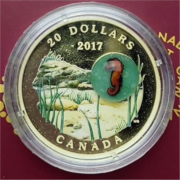 CANADA. 2017 $20 Fine Silver Coin -Under the Sea: Seahorse (99.99% Pure)