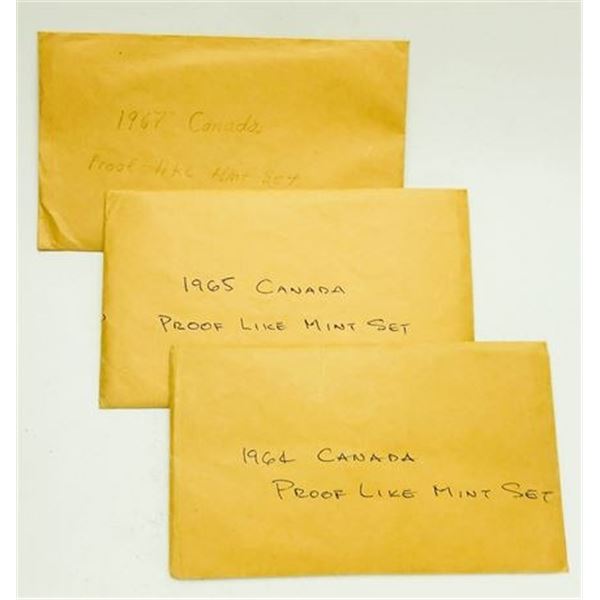 Group of 3 CANADA. 1964, 1965, 1967 Proof-like Mint Sets