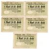 Image 1 : Group of 5 NOTGELD: GERMANY, Herrenwyk. 1923 4.20Gold Mark