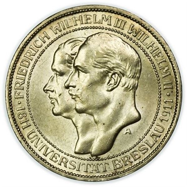 GERMANY, Prussia. KM#531 1911A Three Mark