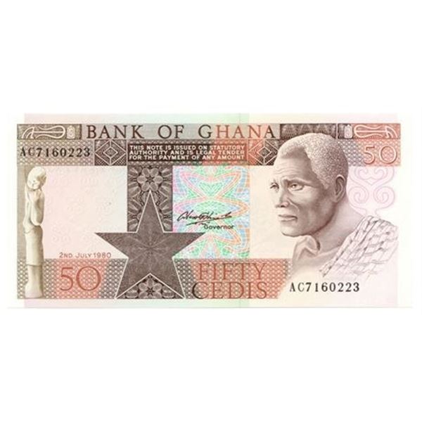 GHANA. P#22b 1980 50 Cedis