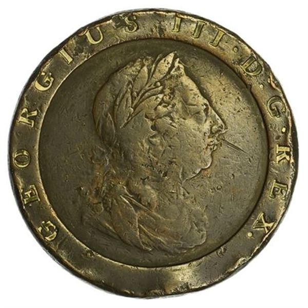 GREAT BRITAIN. KM#619 1797 Two Pence