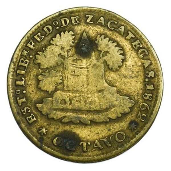 MEXICO, First Republic. KM#338 1862 1/8 Real