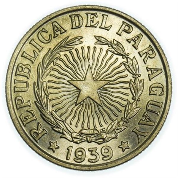 PARAGUAY. KM#18 1939 Five Pesos