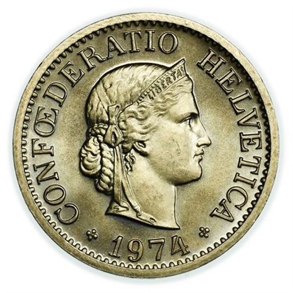 SWITZERLAND. KM#27 1974 Proof Ten Rappen