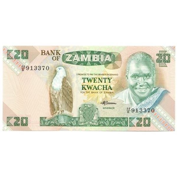 ZAMBIA. KM#27e ND (1980 - 1986) 20 Kwacha