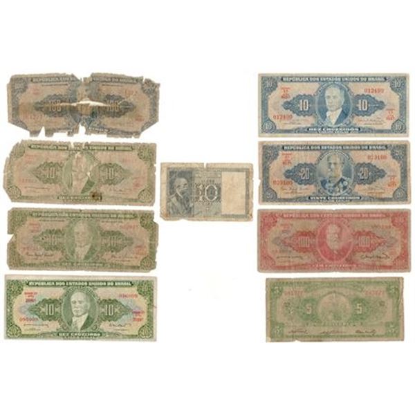 Group of 9 World Circulated Notes