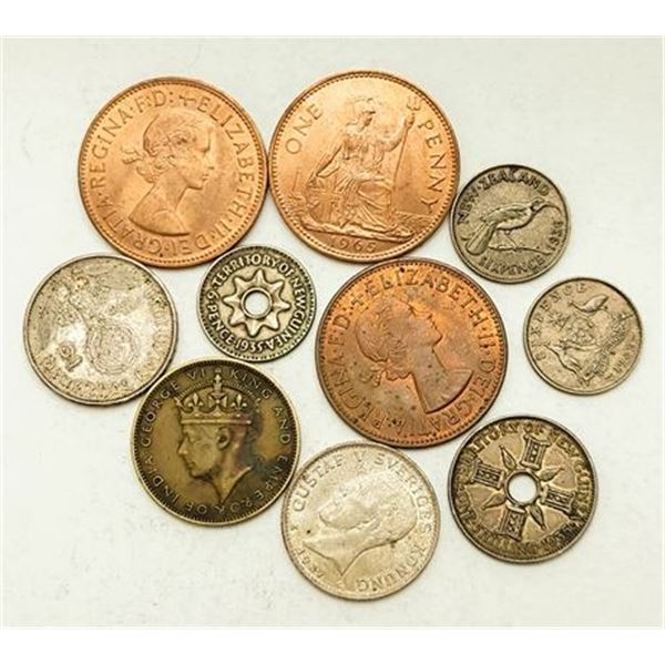 Group of 10 World Coins