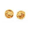 Image 3 : Chanel Gold Red CC Round Earrings