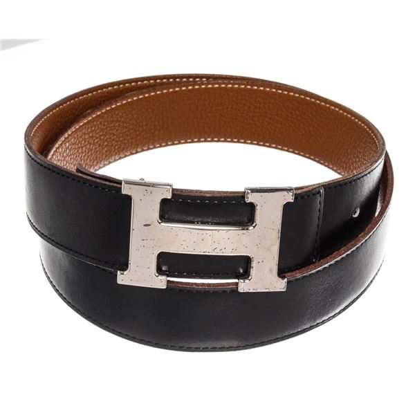 Hermes Black Leather Constance Belt