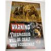 Image 1 : Warning Bears Tin Signs 16" x 12.5" New  Signs