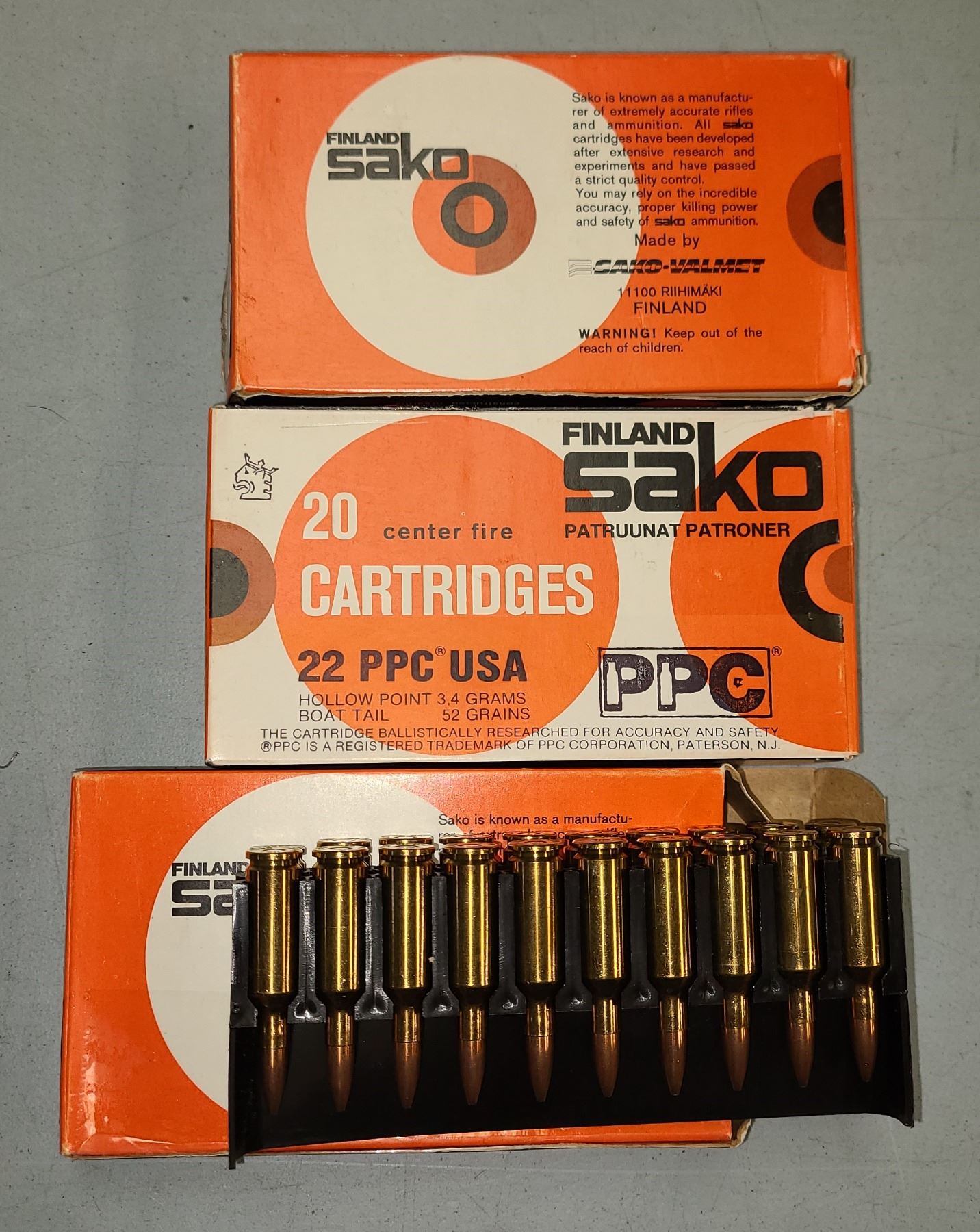 Sako 22 PPC Center Fire HP Ammo 52 GA - 60 rounds