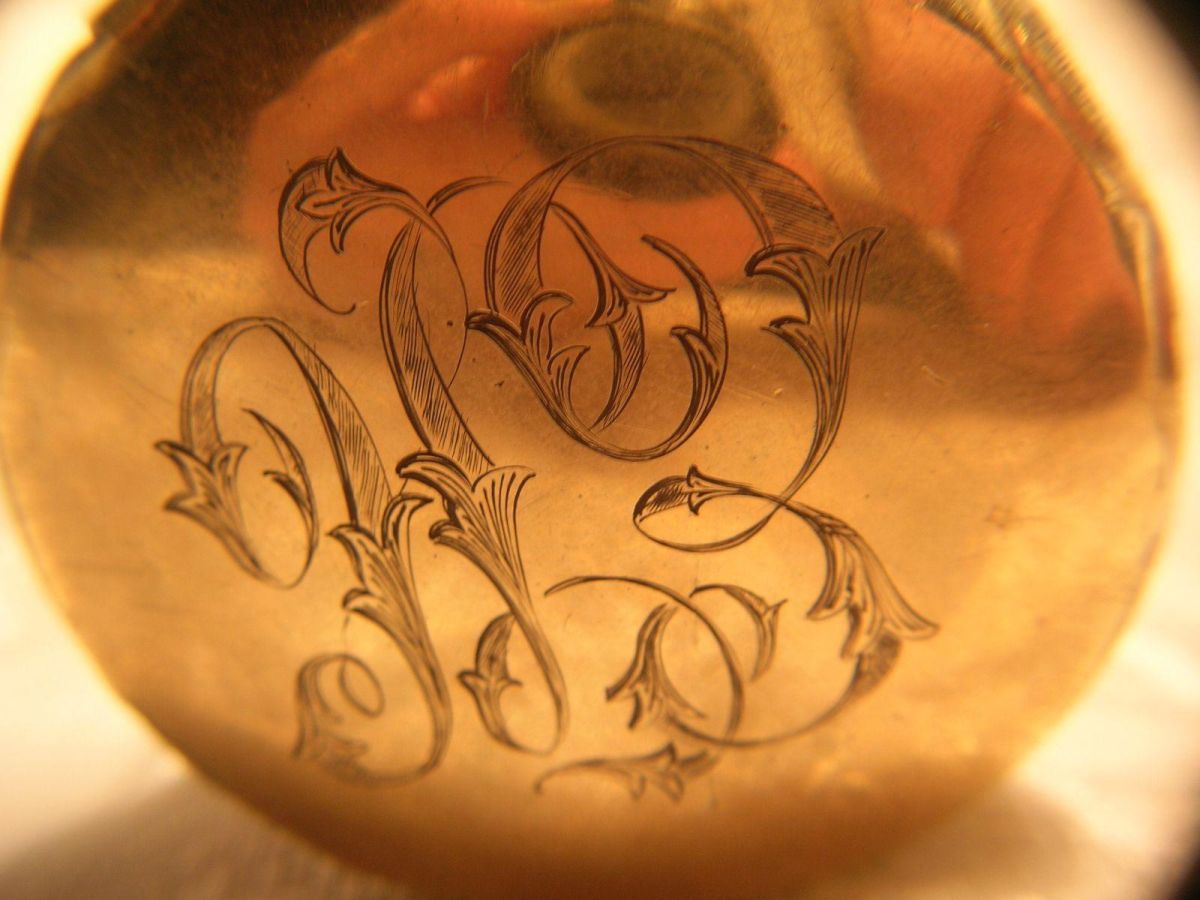 Antique Gold and Mother of Pearl Umbrella Handle c1906