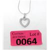 Image 1 : New Sterling Silver Crystal Heart Necklace