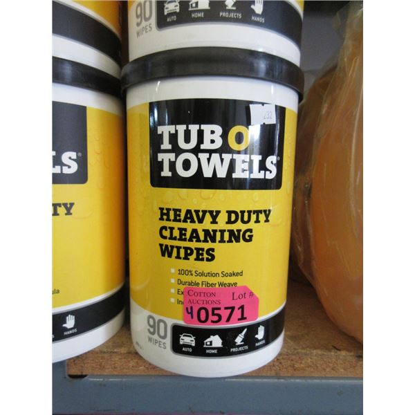 4 Tub O' Towels Heavy Duty Wipes - 90 per tub