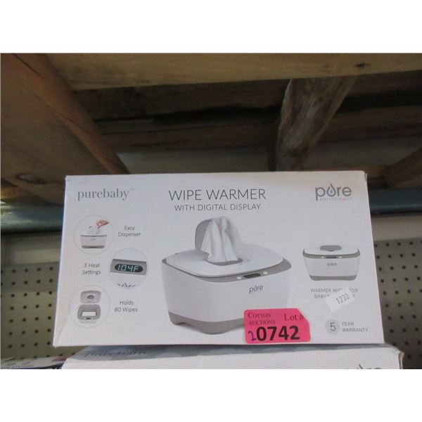 2 New Purebaby Wipe Warmers with Digital Displays