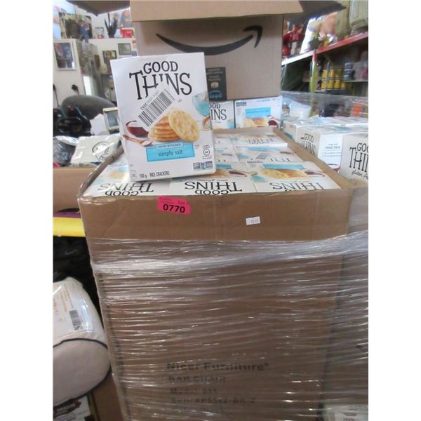 Case of 45 Boxes of Good Thins Rice Crackers