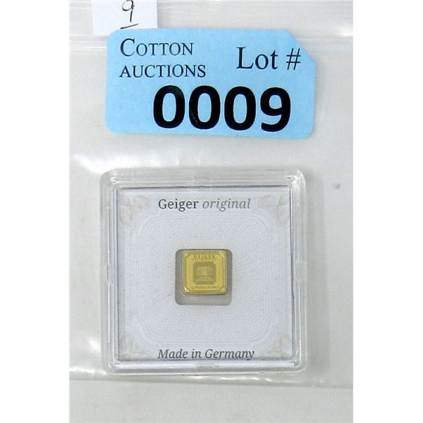 1 Gram .9999 Gold Geiger Edelmetalle Bar