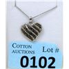 Image 1 : 1/2 CTW Blue & White Diamond Heart Necklace