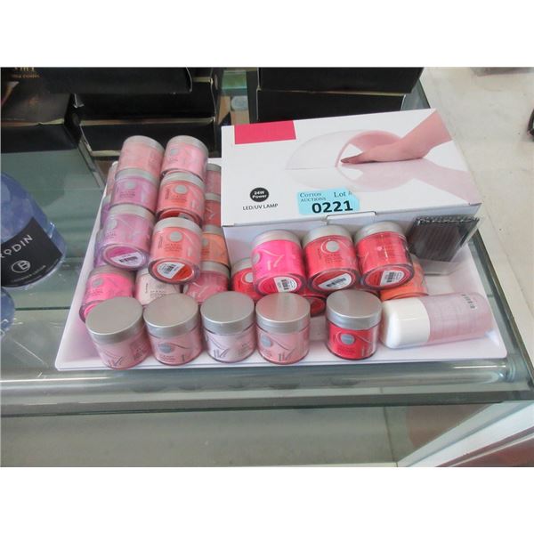 UV Nail Lamp and 30 Assorted Nail Dip Powder