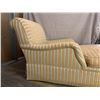 Image 8 : Striped Upholstered Chaise w/ Cushions, A. Rudin 33 1/4" W x 63" x 34" Ht