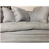 Image 8 : Gray Sofa w/ Washable Slipcover & Cushion Covers 83" W x 38" D x 24" H