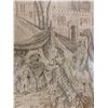 Image 2 : Framed Tapestry, Middle Eastern Scene, Silver Leaf Wood Frame 30" W x 30" H