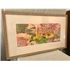 Image 2 : Framed Still Life: Original Watercolor, Ukulele & Orchids 46.5" x 27"
