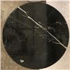 Image 2 : Polished Black Veined Marble Pedestal 15" Dia, 20" Ht