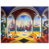 Image 1 : Ferjo, "Open Balcony" Original Painting on Canvas, Hand Signed with Letter of Authenticity.